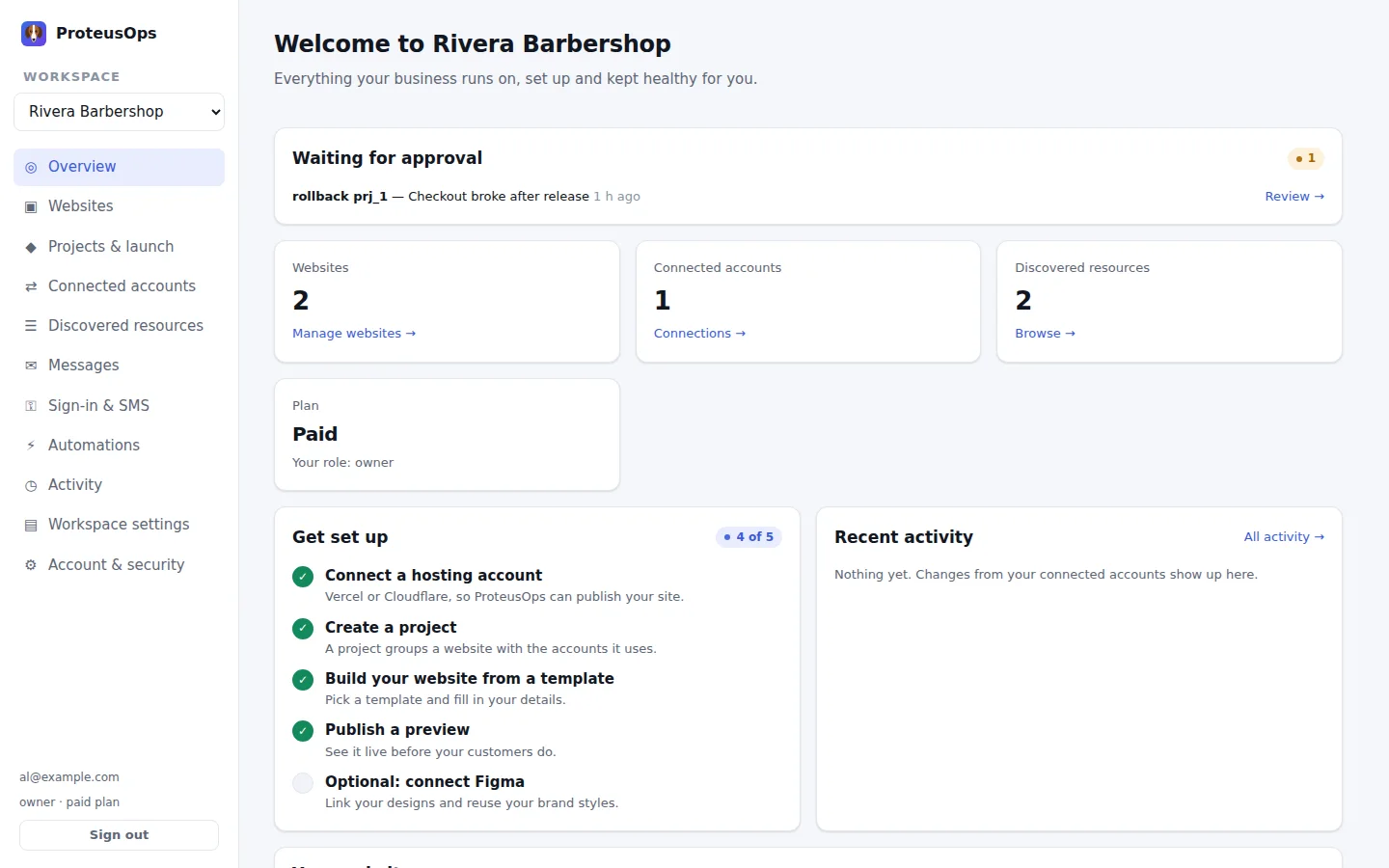 Podsteps overview page
